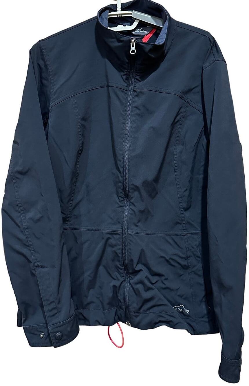 Eddie Bauer Men Jacket XL Black Full Zip Lightweight Active Gorpcore Outdoor